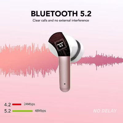 VEATOOL X15 Wireless Earbuds Bluetooth 5.3 Headphones,72H Hi-Fi Stereo Deep Bass Earphones with Noise Cancelling Mic