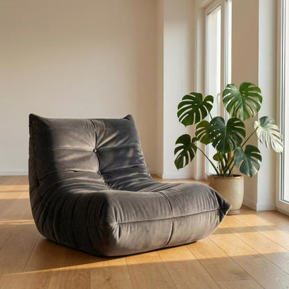 Giant Bean Bag Chair Lazy Floor Sofa, Memory Foam Fireside Sofa for Adults, Big Beanbag Faux Leather Armless Chair for Living Room Bedroom Dorm Office