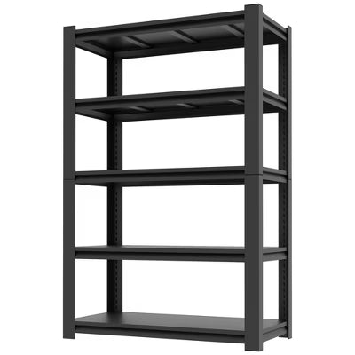 Munora 63"H 5-Tier Garage Storage Shelving Unit, Adjustable Heavy Duty Metal Rack, 2000 lbs Capacity, Powder-Coated Steel, 31.5"W x 15.75"D, Black