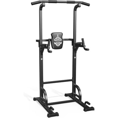 Sportsroyals Power Tower Pull Up Bar Station, 450LBS Stable Pull Up Dip Station for Home Gym Strength Training Equipmen