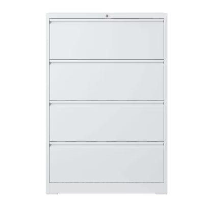 VIYET 4-Drawer Lock Lateral Filing Cabinet, Tall Heavy-Duty Metal Home Office Cabinet, 110lbs/Drawer, Full-Extension Slides, Letter/Legal/A4/F4,White