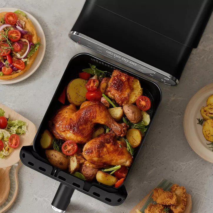 WHALL® 12QT 2-Basket Air Fryer with DualZone – Independent Cook, 9+4 Cooking Presets, Visible Windows, One-Touch Smart Control, 1560W