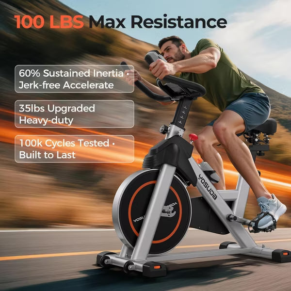 YOSUDA Plus Model Magnetic Exercise Bike, Indoor Cycling Bike Stationary, 350LB Weight Capacity