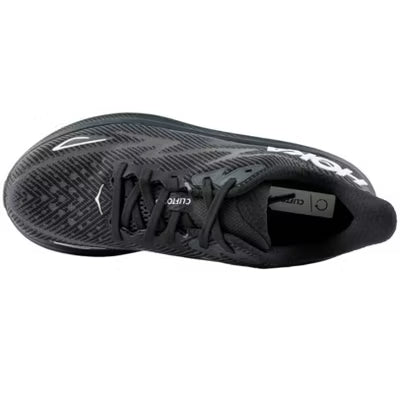 Hoka Women's Clifton 9 Sneaker Running Shoes Black/White, Size 10.5
