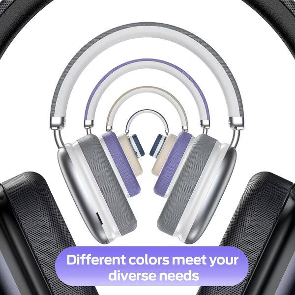 SY-BT1632 Purple Over-Ear Bluetooth Headphones: 40mm Bass Driver, Bluetooth 5.3 Dual-Mode, 40hr Battery, Comfort Fit