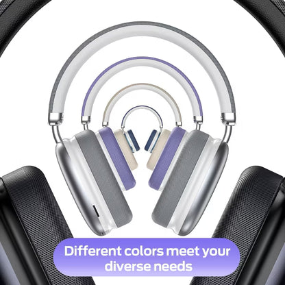SY-BT1632 Purple Over-Ear Bluetooth Headphones: 40mm Bass Driver, Bluetooth 5.3 Dual-Mode, 40hr Battery, Comfort Fit