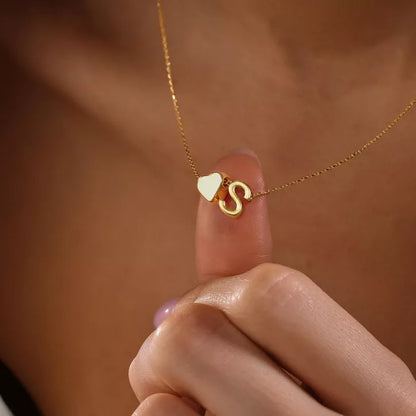 Turandoss Gold Heart Initial Necklaces for Women Girls, Dainty Pendant Necklace, Gold Jewelry for Women, Birthday Gifts for Girls 8-18
