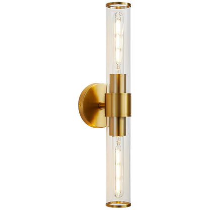 POWLIG 19.84" Modern Wall Sconce - 2-Light Dimmable Bathroom Vanity Light with Transparent Glass Shade