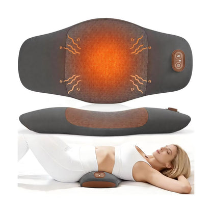 Morfone 3-in-1 Electric Back Heating Massage Lumbar Support Pillow for Car, Home, and Office Use