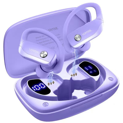 VEATOOL T6 Wireless Earbuds Bluetooth Headphone Sport, Bluetooth 5.4 Earbud, 72Hrs Earphone with Earhook