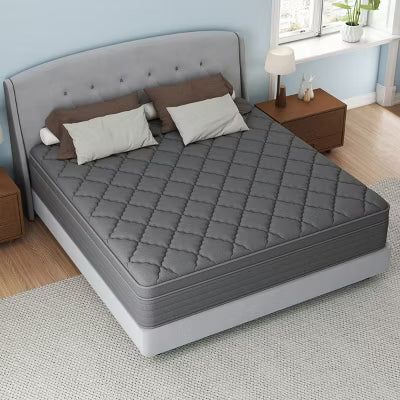 CHEVNI 12-14 Inch Mattress in a box Hybrid Spring Memory Foam Medium Firm Gray