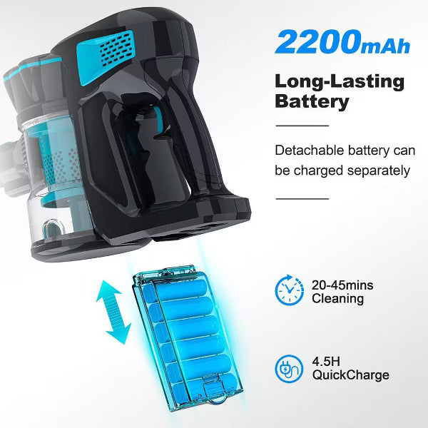 INSE V770 Cordless Vacuum Cleaner 12KPA Suction Power for Harwood Floor Cleaning