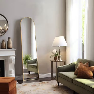 MyDepot Arched Floor Mirror, Full Length Body Mirror with Stand for Bedroom, Living Room & Entryway Decor
