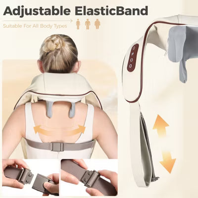 Teendow Neck Massager with Heat Feature, Shoulder Massager, Back Massager, 4 Modes, Muscle Pain Relief for Office, Home & Car, Beige