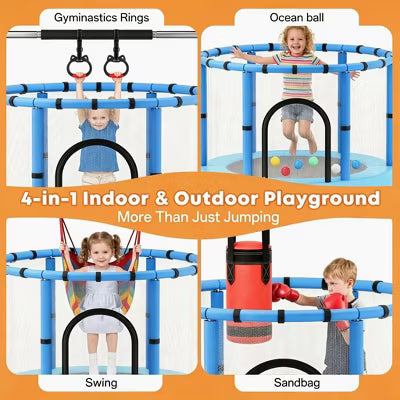 Kids Trampoline with Safety Net for Indoor And Outdoor Use