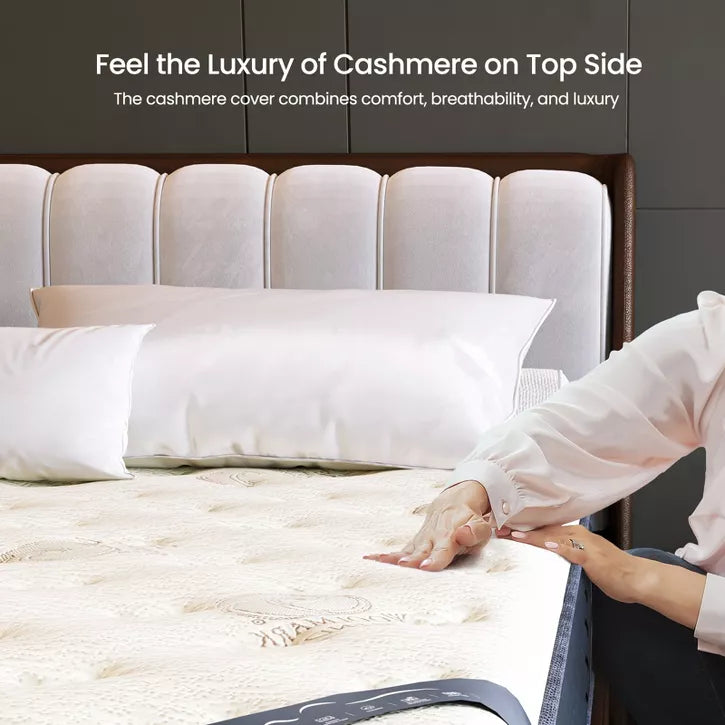 Swedrea Hybrid Mattress Medium Gel Memory Cashmere Wool in White