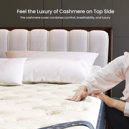 Swedrea Hybrid Mattress Medium Gel Memory Cashmere Wool in White