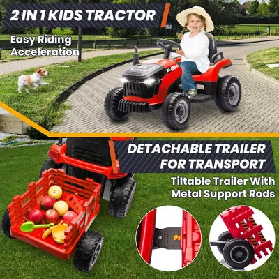 JOYRACER 2WD 24V 2-Seater Electric Ride-On UTV for Kids, 2×75W Motors, Remote Control, LED Lights, Spring Suspension, 3 Speeds & Bluetooth Music