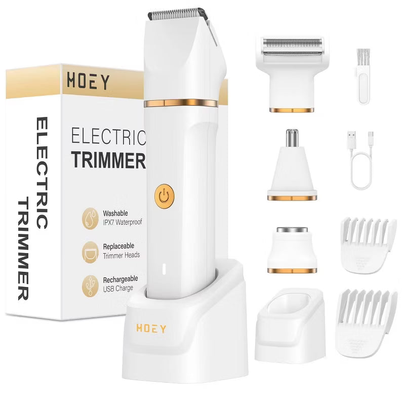 Hoey Women¡¯s 4 in 1 Electric Grooming Kit and Bikini Trimmer - Waterproof Cordless Shaver