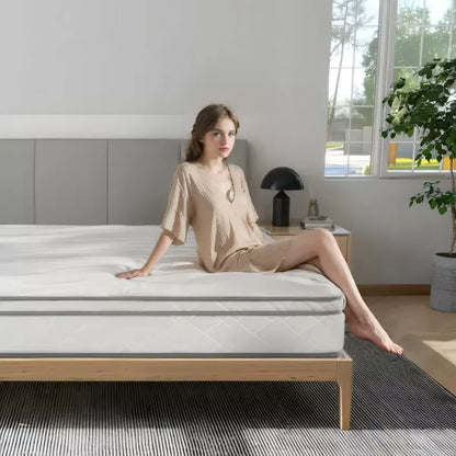 Wooakway Queen Size 79.9" L 59.8" W 12" H Hybrid Mattress in a Box with Gel Memory Foam Individually Wrapped Pocket Coils Innerspring