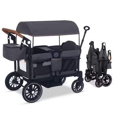 TODECARE Stroller Wagon All-Terrain Baby Stroller for 2 Kids with Canopy and Adjustable Handle