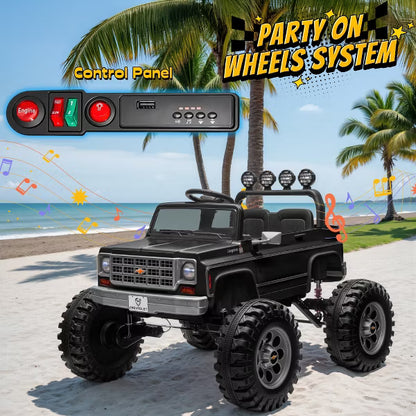 Joyracer Chevrolet 24V 4WD 2-Seater Ride On Truck for Kids, Electric Ride On Toys Cars with 7Ah Battery, Remote Control & MP3
