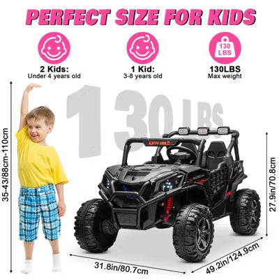 JOYRACER 24V Ride on Truck Toys w/ Remote Control, 2 Seater 400W Electric Powered Ride on w/ Dump Bed, 3 Speeds, Shovel & Bluetooth/Music