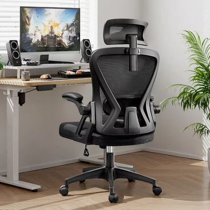KERDOM Ergonomic Office Chair, Home Office Desk Chair with Headrest, Lumbar Support, Black