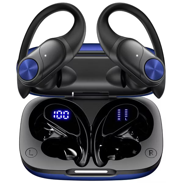 VEATOOL V6 Bluetooth Headphones Wireless Earbuds 88Hrs Playback Sport Ear Buds with Earhook Digital Display Charging Case