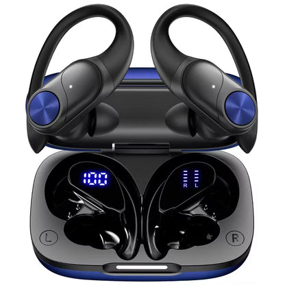VEATOOL V6 Bluetooth Headphones Wireless Earbuds 88Hrs Playback Sport Ear Buds with Earhook Digital Display Charging Case