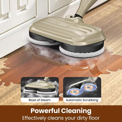DEVOAC VM6 Scrubbing Steam Mop with Rotating Mop Pads, 10 in 1, Lightweight Spin Mop & 3 Steam Modes for Hard Floor Laminate Marble Floors