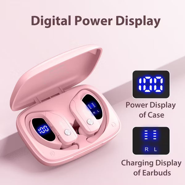 VEAT00L Wireless Earbuds Bluetooth 6.0 Sport 150Hrs Earhook 6 ENC Mic IP68 Waterproof Workout Running