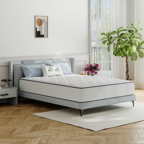 Swedrea Hybrid Mattress Medium Skin Friendly Memory Foam in White,, and Blue