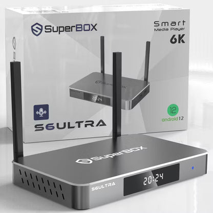 Super Box - Fully Loaded 6K Android TV Box, Loaded with WiFi 6 & Voice Remote TV Streaming Stick Devices