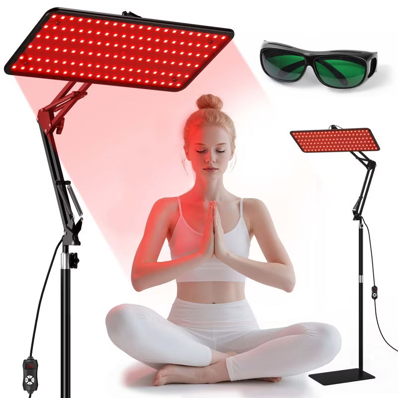 Morfone three-wavelength infrared light therapy lamp. Equipped with glasses and adjustable stand. Suitable for home use or as a gift.
