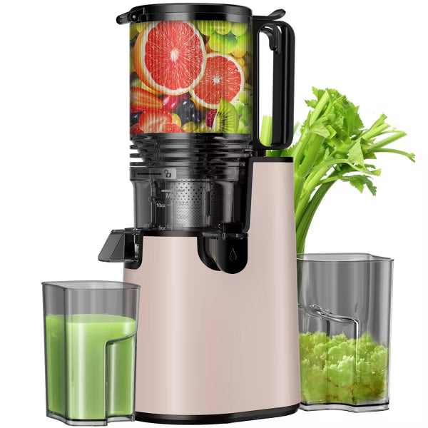 Cold Press Juicer Professional Slow Masticating Juicer for Whole Vegetables & Fruits with High Juice Yield Pink