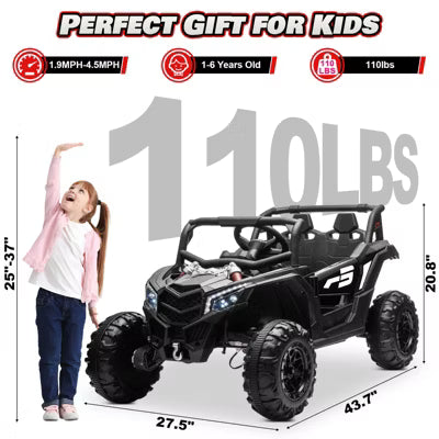 JOYRACER 24V Ride on Car w/ Remote Control, 4WD Powered Electric Off-Road UTV with 4*200W Motors