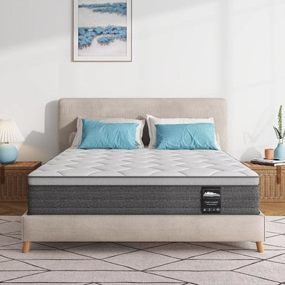 Serweet 10 inch 5-Zone Fiberglass-Free Mattress - Compatible with Platform Bed, Box Spring, or Slat Base