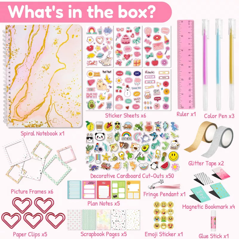 Belatt DIY Journal Kit for Girls & Boys - Birthday & Christmas Gift for Ages 8-12, Scrapbook & Diary Set for Creativity, Mindfulness & Self-Expression