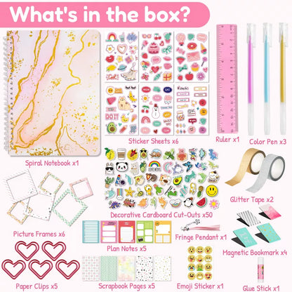 Belatt DIY Journal Kit for Girls & Boys - Birthday & Christmas Gift for Ages 8-12, Scrapbook & Diary Set for Creativity, Mindfulness & Self-Expression