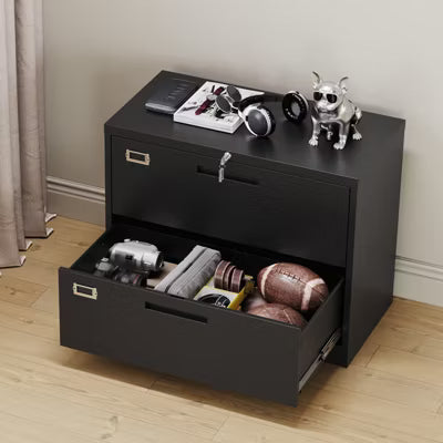 Mlezan Drawer Lateral File Cabinet: Lockable Metal Storage for Letter/Legal/F4/A4 Files.Large Deep Drawers,Ideal for Home or Office Use.