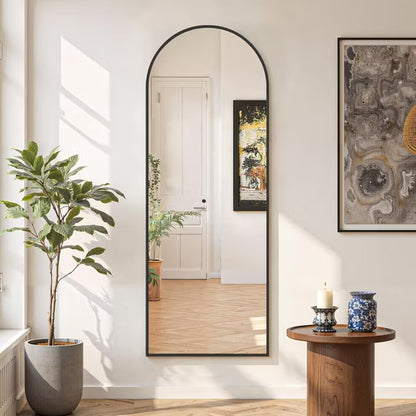 IULULU Full Length Black 56"x15" Full Body Floor Mirror with Stand