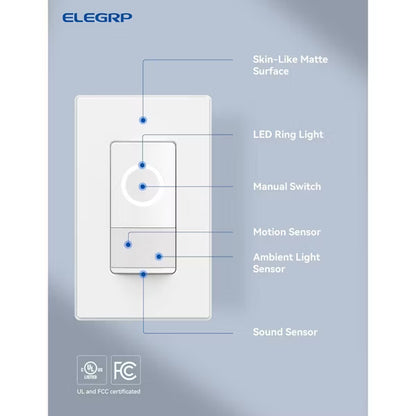 ELEGRP Matter Supported Mini Smart Plug, Smart Outlet 15A/1800W Max, Compatible with Apple Home/Siri/Alexa/Google Home/SmartThings