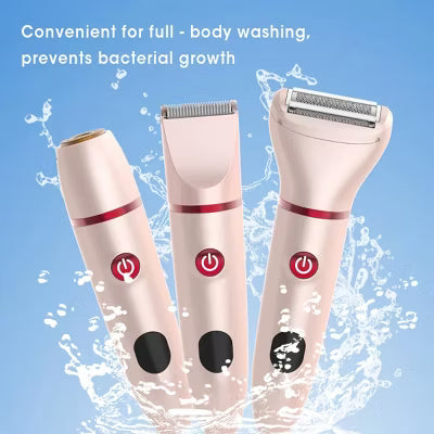 Electric Bikini Trimmer for Women, 3-in-1 Rechargeable Waterproof Shaver for Face, Underarm, Legs, and Bikini Area, Painless Wet & Dry Hair Removal