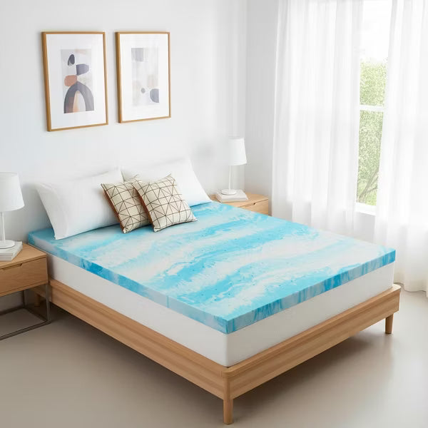 4 Inch Cooling Gel Memory Foam Mattress Topper Twin– Ventilated & Breathable, CertiPUR‑US Certified, for Bed, Sleeper Sofa & RV