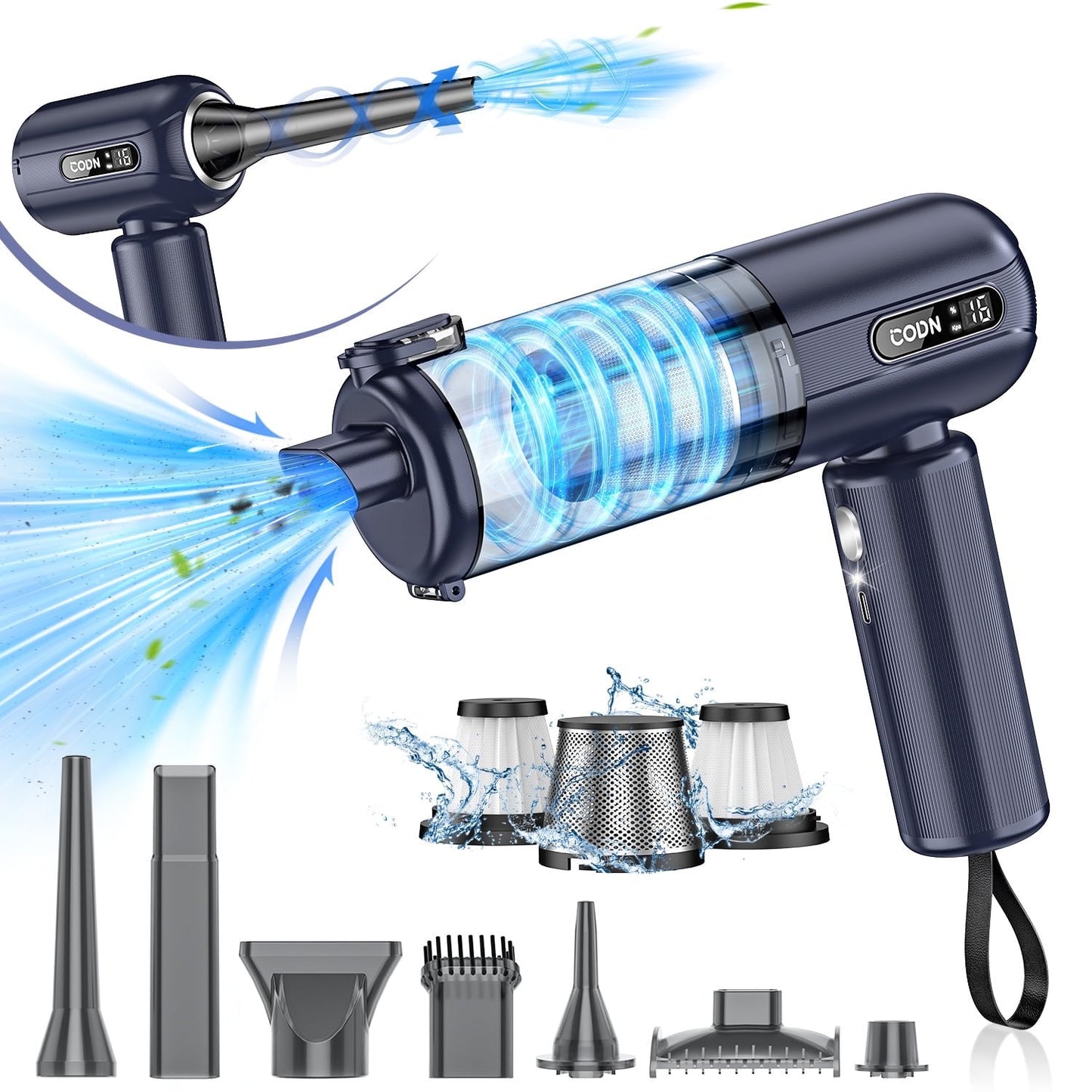 Handheld Cordless Vacuum Cleaner, 15000PA High Power Vacuum,Dust Collector,Digital Display,Rechargeable Car Vacuum,Suitable for Car,Home,Pet Hair