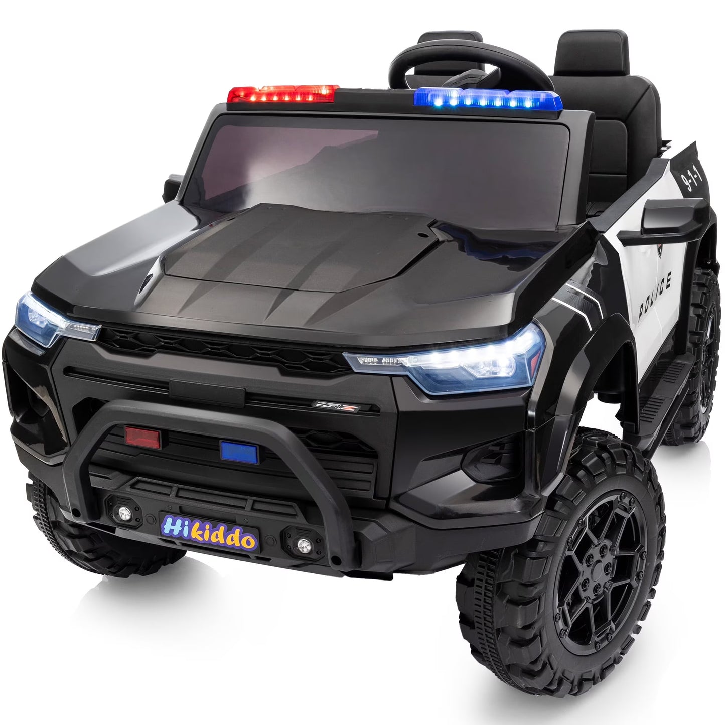 Hikiddo 24V 10Ah Ride on Toy Truck, 4WD 2 Seater Kids Electric Cars for Girl Boy w/ Remote, 4x200W Motor - Black