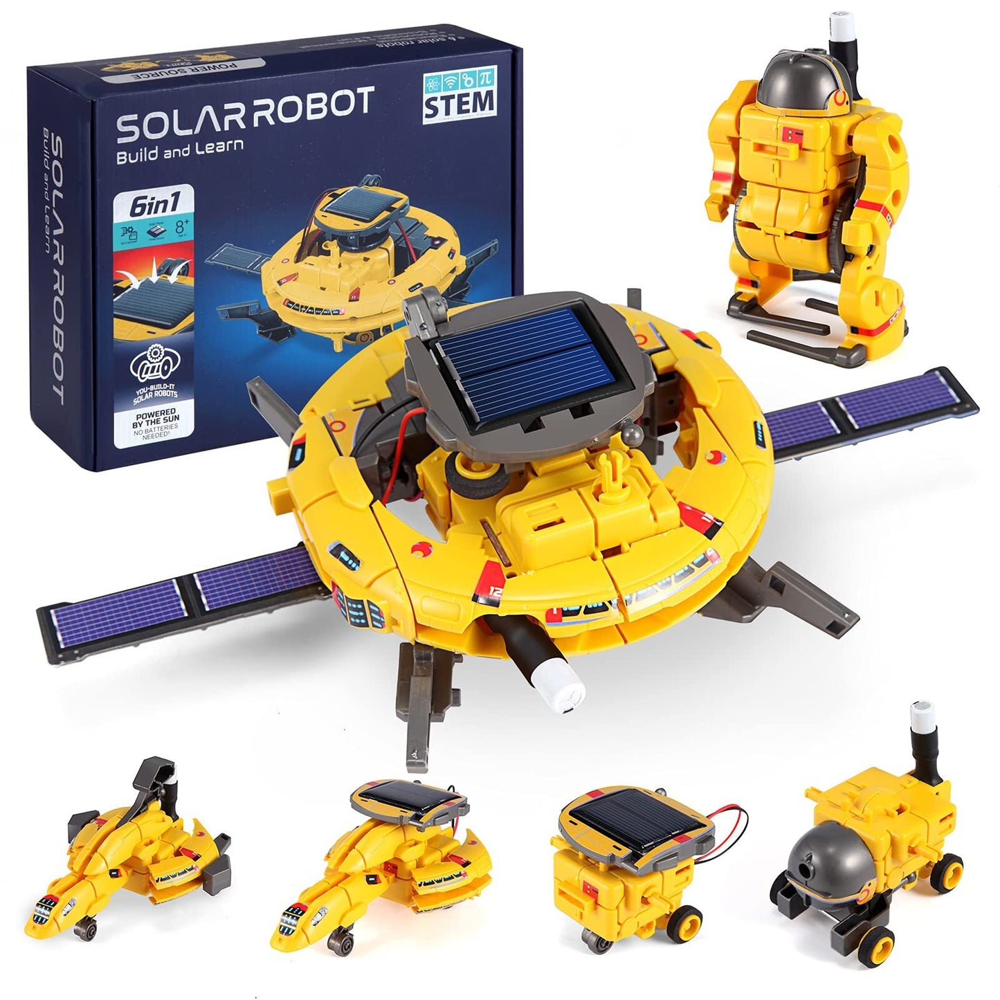 JUGAAD LIFE STEM Toys 6-in-1 Space Power Robots Toys Set, DIY Building Science Educational Robotics Kit for Age 8-12 Boys Girls Kids, Birthday Christmas Gift for 8 9 10 11 Years Old