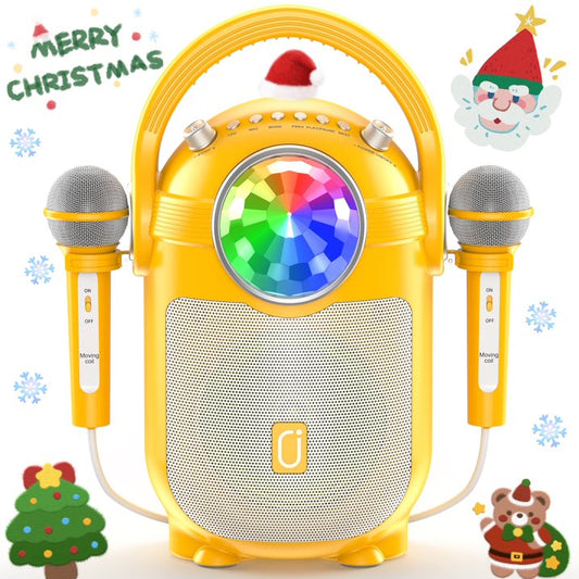 JYX Mini Karaoke Machine for Kids, Portable Bluetooth Speaker with Karaoke Microphones, Singing Machine Karaoke System