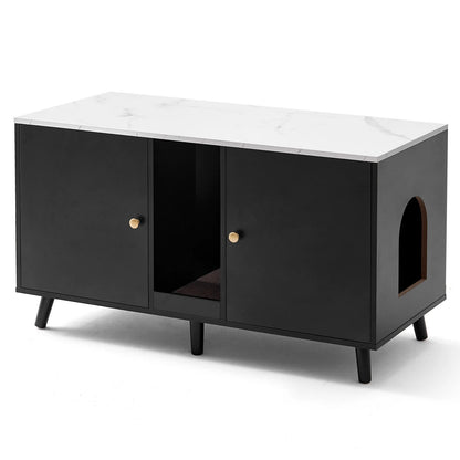 JanflyHome Cat Litter Box Enclosure, 42.5" Hidden Cat Litter Box Enclosure Furniture for Indoor, 42.5 * 19.6 * 23.8 In, Black